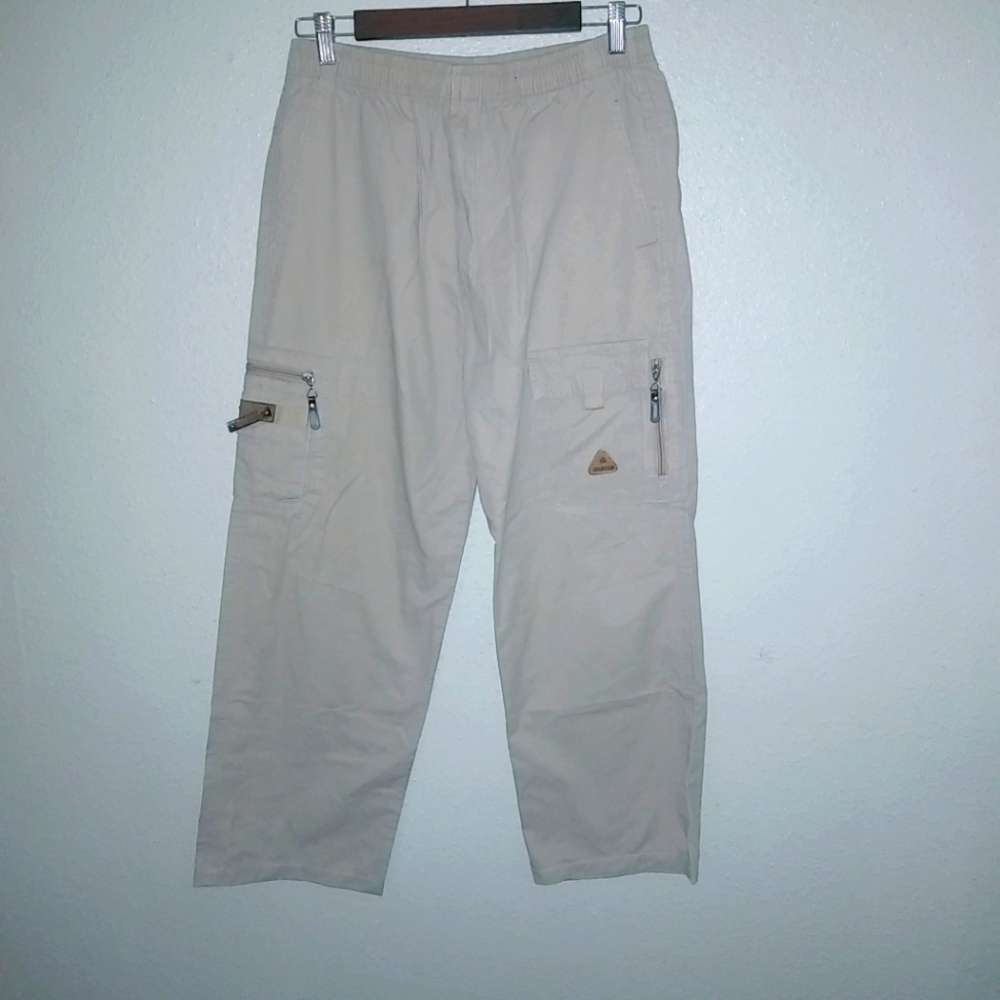 Jiahao Fu Shi M Mens Lightweight Cargo Cotton Khaki Pants